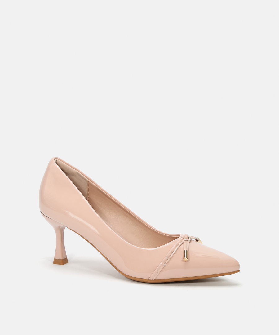 Zapatos tacón adorno lazo image number null